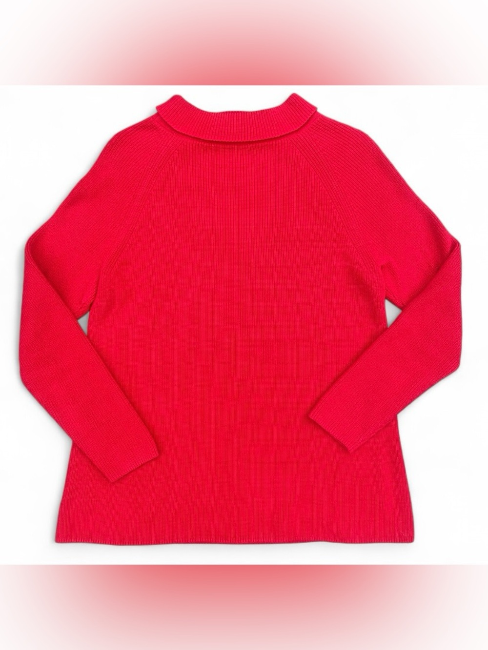 Talbots Petites Red Pima Cotton Turtle Neck Cozy Knit Long Sleeve Sweater Sz Mp - Picture 5 of 5